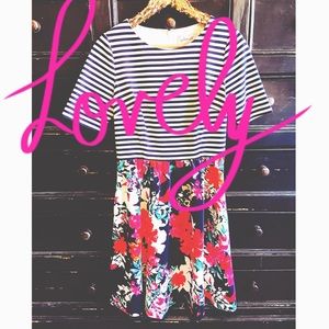 Jessica Howard Floral & Stripes Fit & Flare Dress!